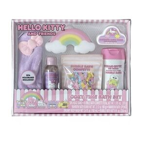 Hello Kitty and Friends Cozy Time Bath & Spa Pink Rainbow Set 6 Pieces New